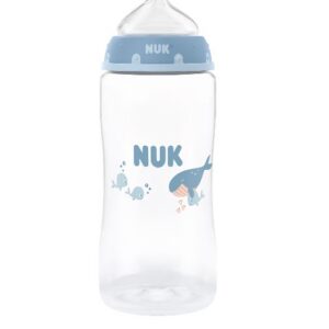 Nuk FC lutipudel 300ml silikoon lutiga Sinine vaaladega 3+kuud