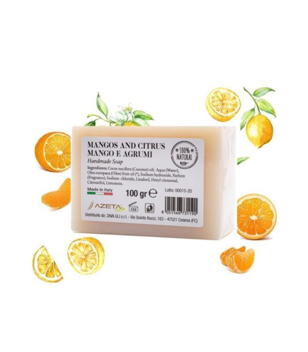 AZETABIO orgaaniline toitev õliseep beebidele mango ja tsitruseviljade lõhnaga, 100gr