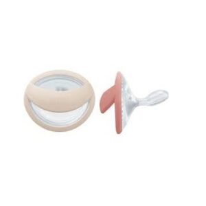 Nuk silikoonist lutid Perfect Match Air ümbrisega 0-6 kuud beež/roosa 2tk