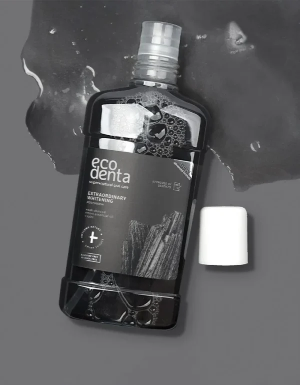 EKSTRA Black valgendav suuvesi ECODENTA musta söega 500ml