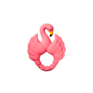 NATRUBA käsitööna valminud biolagunev looduslikust kummist keemiavaba närimis- ja vannilelu Flamingo Dusty Pink, 0+ eluaastat