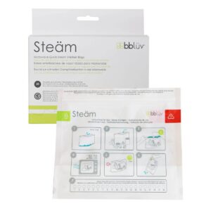 BBLÜV Steam BPA vabad korduvkasutatavad steriliseerimiskotid mikrolaine ahjus kasutamiseks, 6 tk