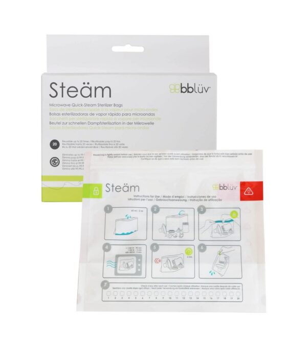 BBLÜV Steam korduvkasutatavad steriliseerimiskotid mikrolaine ahjus kasutamiseks, 6 tk