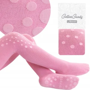 Sukkpüksid topelt ABS-iga Cotton Candy by Steven heleroosad/heleroosad ringidega stopperid 68-74cm