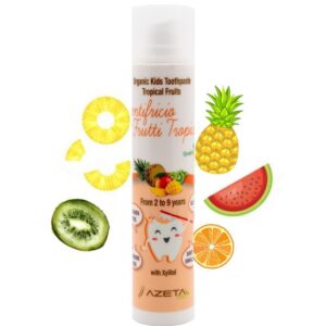 AZETABIO Tropical Fruit orgaaniline troopiliste puuviljade maitseline hambapasta lastele 2-9 eluaastat, 50 ml