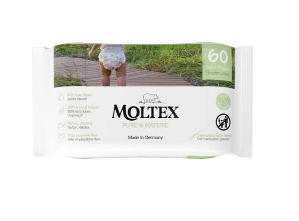 Moltex Pure & Nature Baby Wipes salvrätikud 60tk