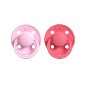 REBAEL Mono naturaalkummist lutid Sweet Pink / Salmon suurus 0-6 kuud, 2tk pakendis