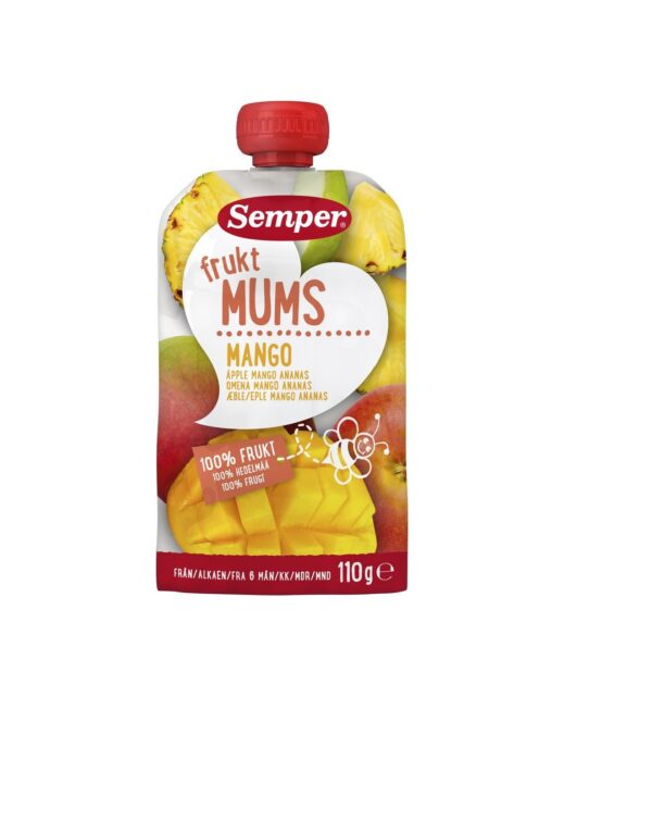 Semper puuviljapüree mango,  6 kuust  3x110g tuutus 5-6.kuust Semper (1tuub-1,79eur)
