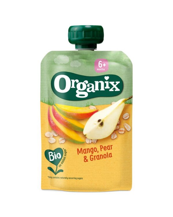 Organix ECO kaerapüree mango-pirni 6kuust 3x100g (1tuub-1,89eur)