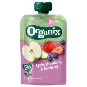 Organix ECO õuna-maasika-mustikapüree 6kuust 3x100g (1tuub-1,99eur)