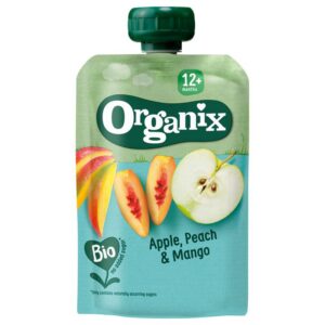 Organix õuna-virsiku-mangopüree 3×100 g(1tuub-1,99eur)