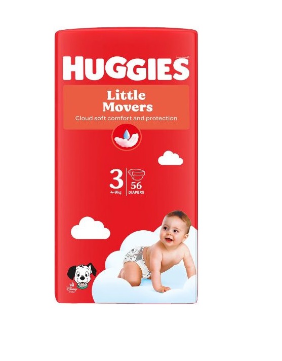 Huggies mähkmed Little Movers 3 4-9kg 56tk