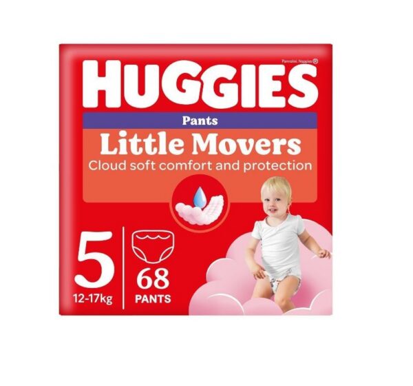 Huggies püksmähkmed Little Movers 5 Box Girl 12-17kg 68tk