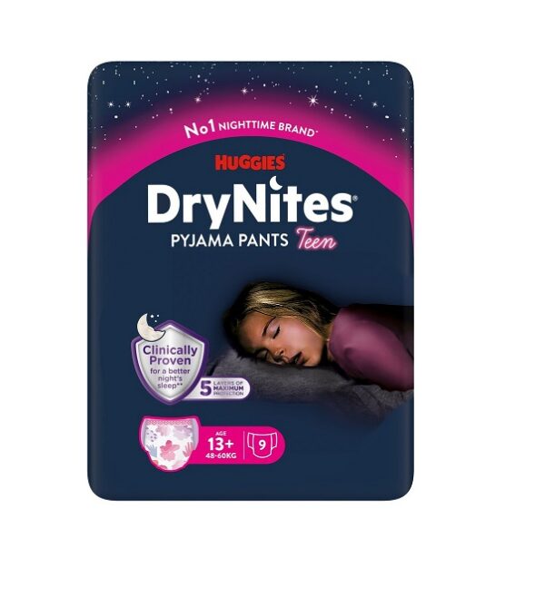 Huggies püksmähkmed ööseks 13+ aastat tüdrukule 9tk  48-60kg