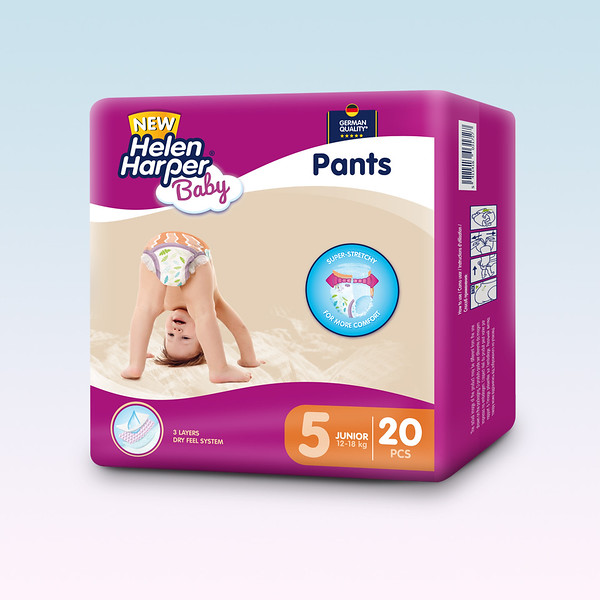 HELEN HARPER püksmähkmed Smart Choice Junior 12-18kg (suurus 5) 20tk lilla pakend
