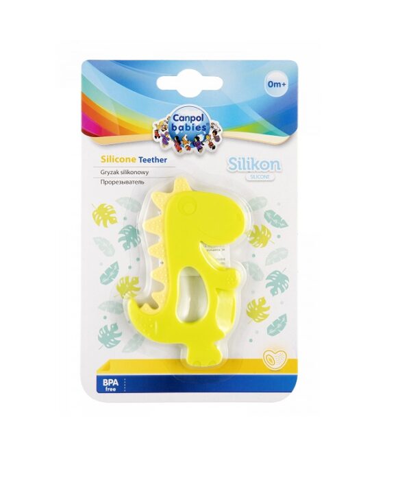 Canpol Babies närimisrõngas 0+m silikoonist Dinosaur Laimi