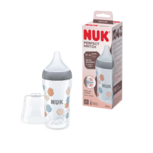 Nuk FC lutipudel 300ml 3+kuud M silikoonist lutiga PERFECT MATCH Twigs,temperatuuri kontrolliga