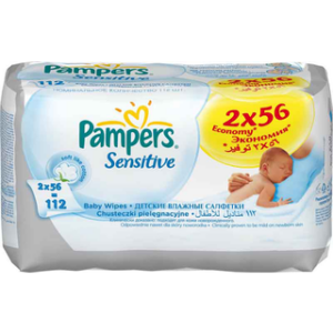 Pampers Baby Wipes Sensitive 2x56tk=112tk niisked salvrätikud