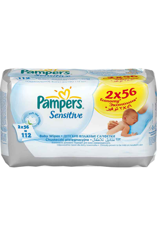 Pampers Baby Wipes Sensitive 2x56tk=112tk niisked salvrätikud