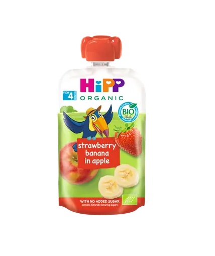 HIPPiS õunapüree maasikate-banaanidega 4.kuust 3x100g (1tuub-1,30eur)