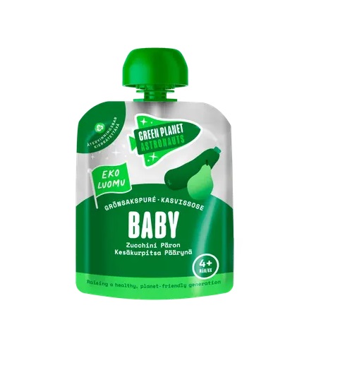 Green Planet Astronauts Orgaaniline beebi suvikõrvitsa-pirni püree  3x70g (1TUUB-1,22EUR)