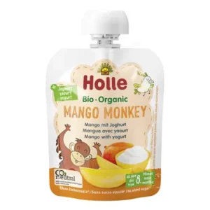 Holle Mangopüree jogurtiga MANGO MONKEY, beebidele alates 8. elukuust, mahe 3x85g (1tuub-1,69eur)