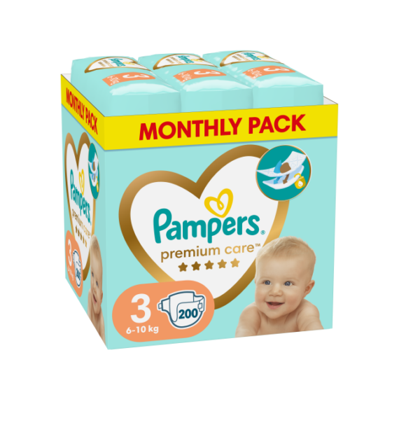 Pampers Premium Care Teipmähkmed, Suurus 3, 200 Mähet, 6-10kg