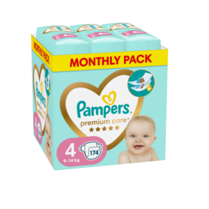 Pampers Premium Care Teipmähkmed, Suurus 4, 174 Mähet, 9-14kg