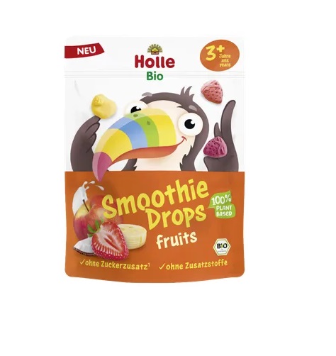 Holle Külmkuivatatud puuviljapüree tükina, mahe Smoothie Drops fruits Bio 2x15g (1pakk-2,89eur) 3+aastasele