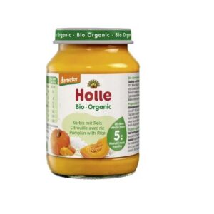 Holle Kõrvitsa- ja riisipüree imikutele alates 5. kuust, biodünaamiline 3x190g   (1purk-1,75eur)