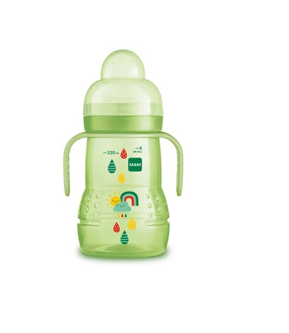 MAM Trainer joogipudel 220ml roheline Päike,pilv,vikerkaar 6+kuud
