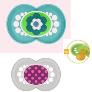 MAM ORIGINAL LATEKSLUTID 2 TK 6+KUUD SIRGE OTSAGA,STERILISEERIMISKARBIS roh.lill/pärlm.täpp 295061