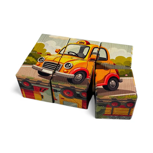 Vehicle Picture Blocks – Set of 6 puidust pildiklotsid