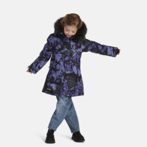PARKA VIVIAN tüdrukule 12490020 200G SOOJUSTUS 34483-violetne mustriga HUPPA