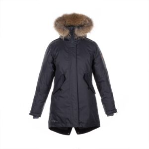 PARKA VIVIAN 1 tüdrukute  12490120 200G SOOJUSTUS 00018-tumehall HUPPA naturaalse karvaga