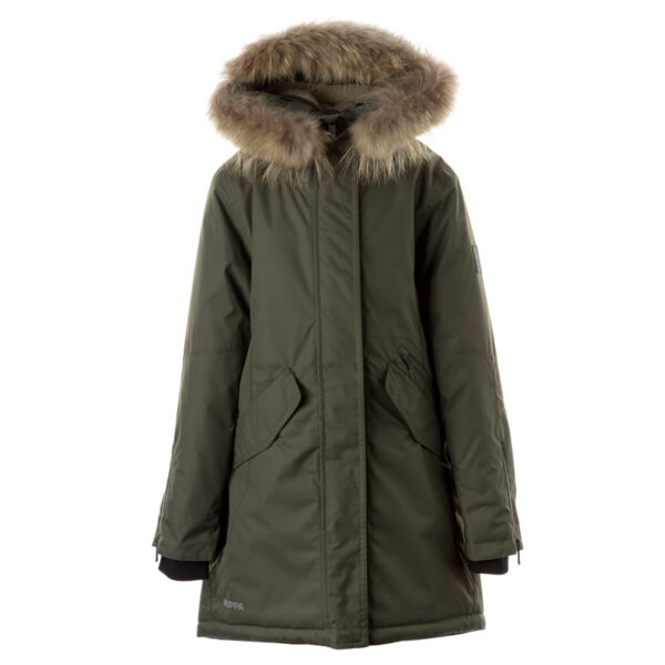 PARKA VIVIAN 1 tüdrukule 12490120 200G SOOJUSTUS 10057-tumeroheline HUPPA naturaalse karvaga