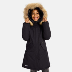 PARKA VIVIAN 1 tüdrukule 12490120 200G SOOJUSTUS 50009-must HUPPA naturaalse karvaga
