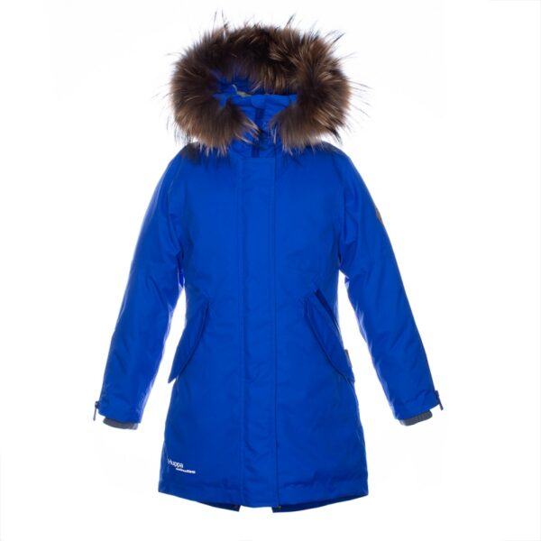 PARKA VIVIAN 1 tüdrukule 12490120 200G SOOJUSTUS 70035-sinine HUPPA naturaalse karvaga (116-152cm)