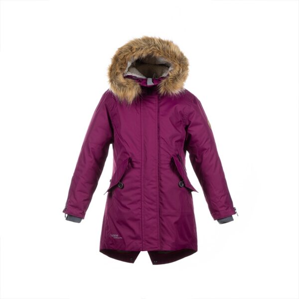 PARKA VIVIAN 1 tüdrukule 12490120 200G SOOJUSTUS 80034-bordoo HUPPA naturaalse karvaga