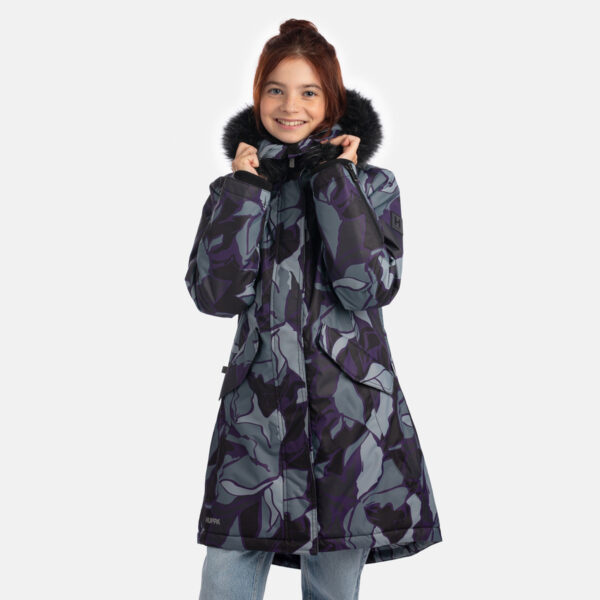 PARKA VIVIAN 2 tüdrukule 12490220 200G SOOJUSTUS 54109-must mustriga HUPPA