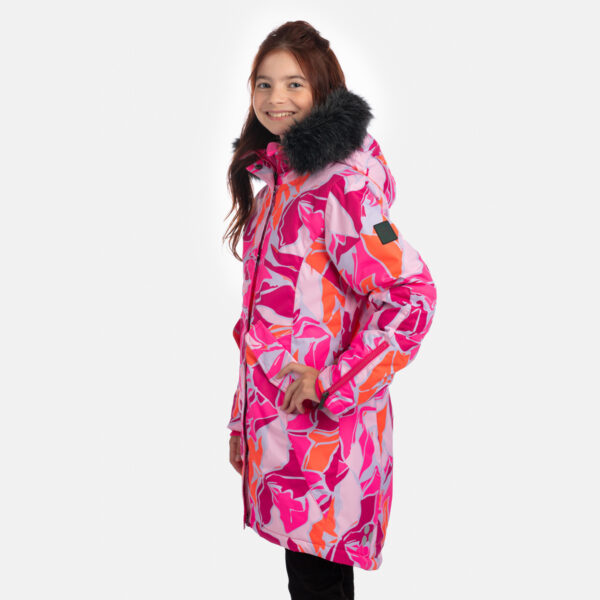 PARKA VIVIAN 2 tüdrukule 12490220 200G SOOJUSTUS 54139-neoon roosa  mustriga HUPPA