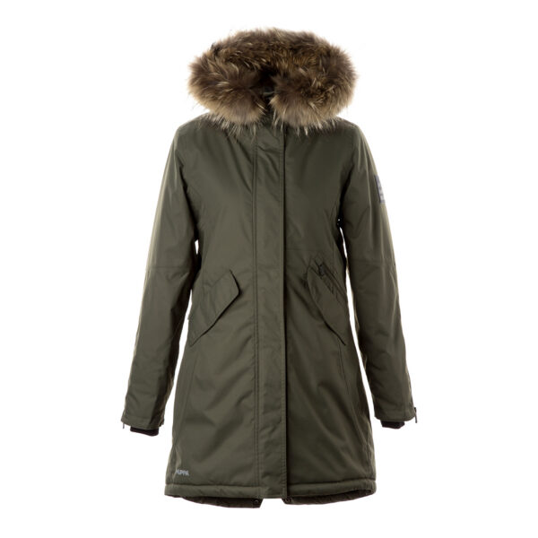 PARKA VIVIAN1   naistele 12498120 200G SOOJUSTUS 10057-tumeroheline HUPPA naturaalse karvaga
