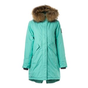 PARKA tüdrukule VIVIAN 1 12490120 200G SOOJUSTUS 20026-mündiroheline HUPPA naturaalse karvaga