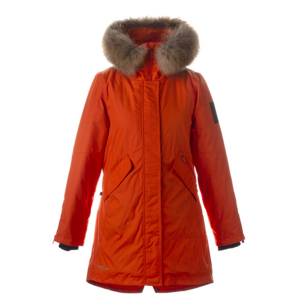 PARKA VIVIAN 1 tüdrukule 12490120 200G SOOJUSTUS 90022-oranz HUPPA naturaalse karvaga