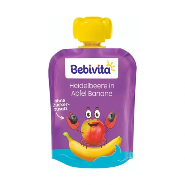 BEBIVITA Lasterõõm õunapüree banaani ja mustikaga alates 1a. 3x90g (1tk-0,99eur)
