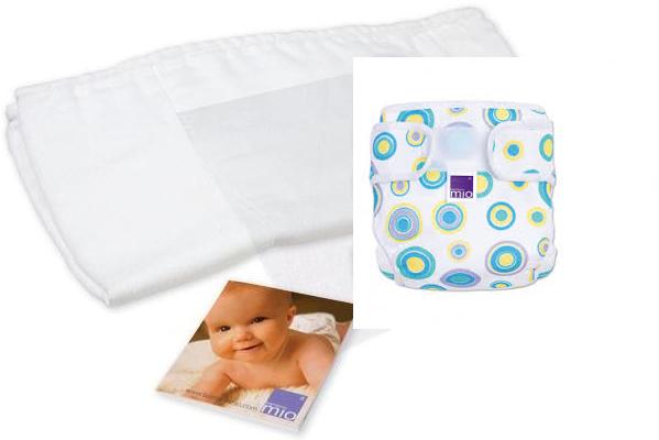 BambinoMio Miotrial Mähkmekate+mähe+absorbeeruv mähe mustriga ringid Berry 7-9kg 3in1