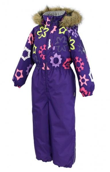 Kombinesoon WILLY 3190CW01 P43-tumelilla helbe mustriga/t.lilla 122cm Huppa