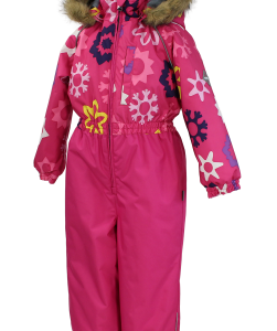 Kombinesoon WILLY 3190CW01 P63-fuksia helbe mustriga/fuksia 122cm Huppa