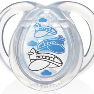 Silikoonlutt 0-6 kuud, TOMMEE TIPPEE Any Time 1tk Läbipaistev sinine lennukitega