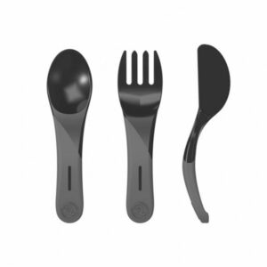 Twistshake Learn Cutlery söögitarvikud 6+m Black Black